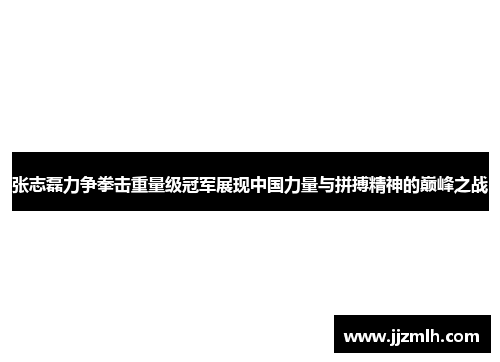 张志磊力争拳击重量级冠军展现中国力量与拼搏精神的巅峰之战